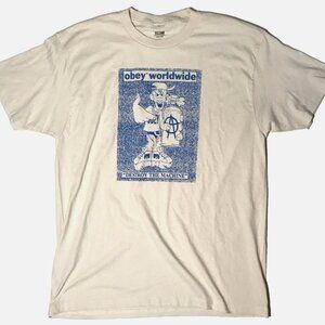 Obey Worldwide Destroy The Machine T-shirt Size LARGE Graffiti Character